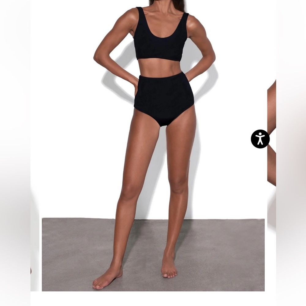 MARA HOFFMAN NWT black Lydia bikini bottom in XL
